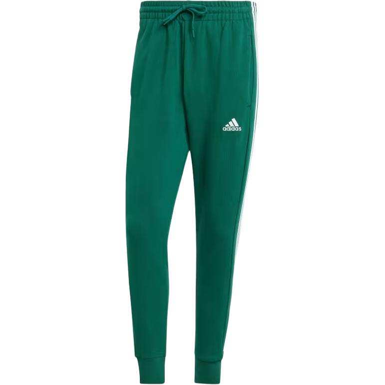Adidas Adidas ESSENTIALS FRENCH TERRY TAPERED CUFF 3 STRIPES JOGGERS Knitted Sweatpants Men's Green