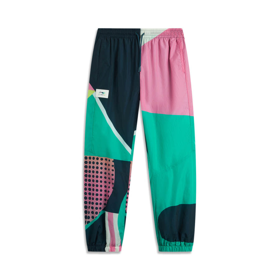 Li-Ning Li Ning In My Name Knitted Sweatpants Unisex Dark Simple Blue Copper Green Color All Over Print Set