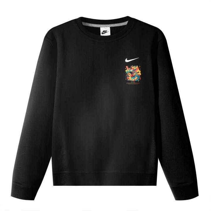 Nike Nike CNY Fleece Lined Chinese Style Prosperity Azure Dragon Print Crew Neck Long Sleeved Pullover Sweatshirt Unisex