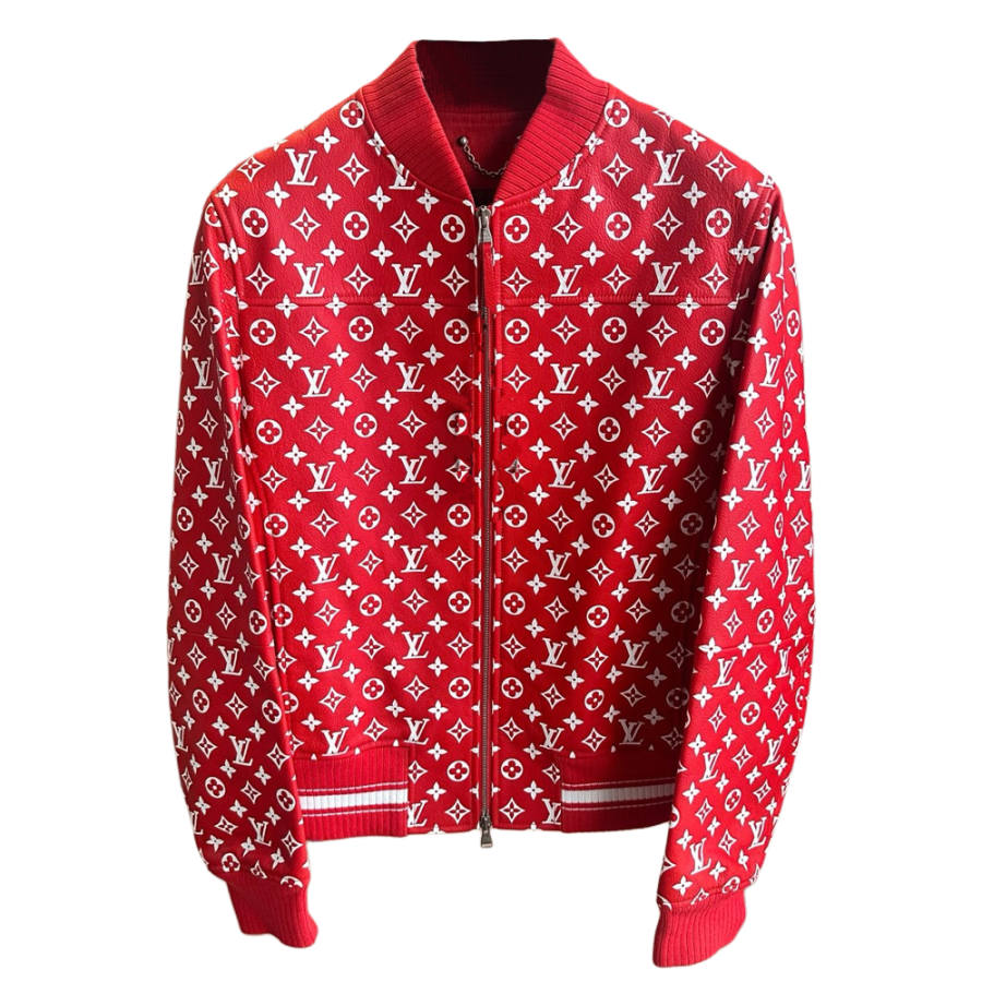 LOUIS VUITTON LOUIS VUITTON Pre Owned X Supreme 2010s Baseball Leather Jacket