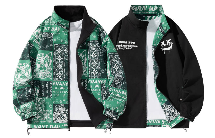 CSKS CSKS Jackets Unisex Stand Collar Moderate Reversible