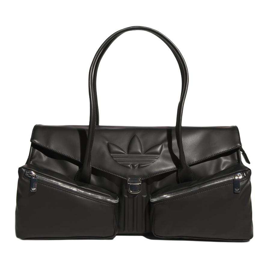 Adidas Originals Trefoil Polyurethane Long Handle Bag, Shoulder Bag Large Women's Black