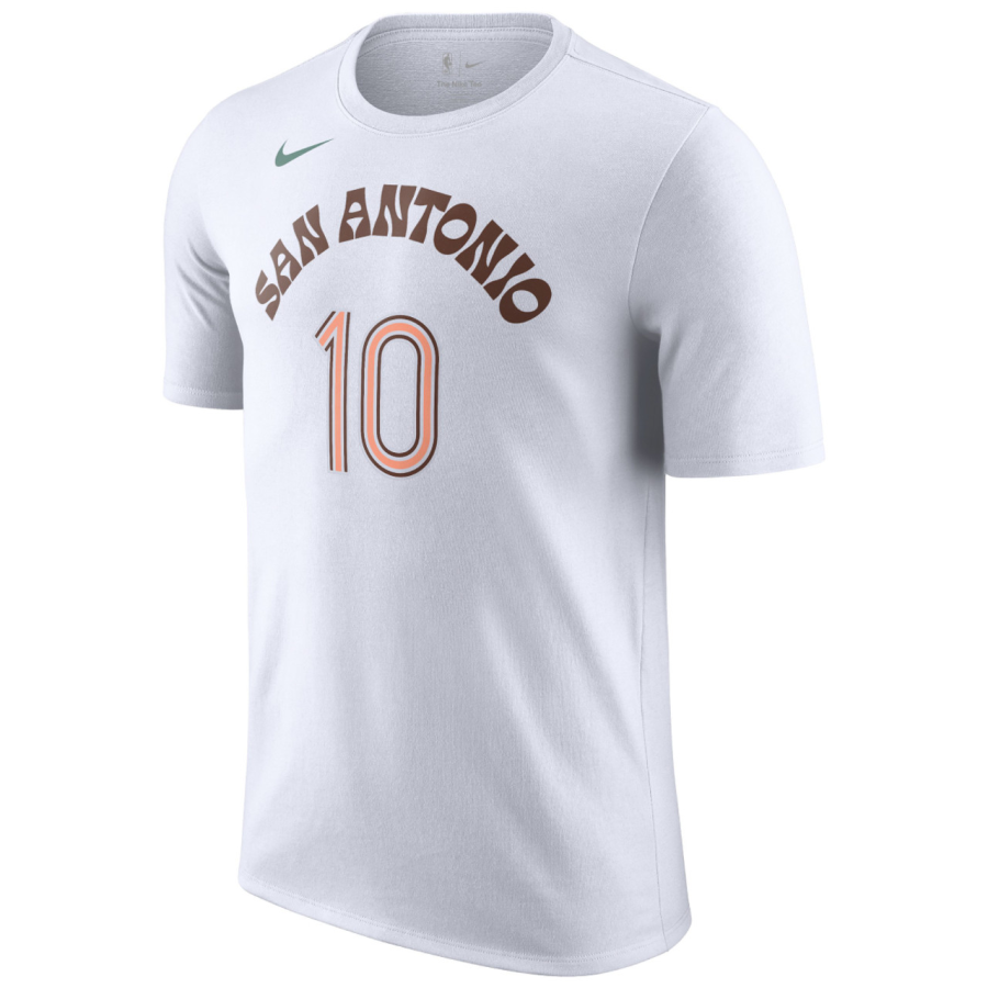 Nike Nike San Antonio Spurs Edition Jeremy Sochan Name And Number T Shirt Unisex White