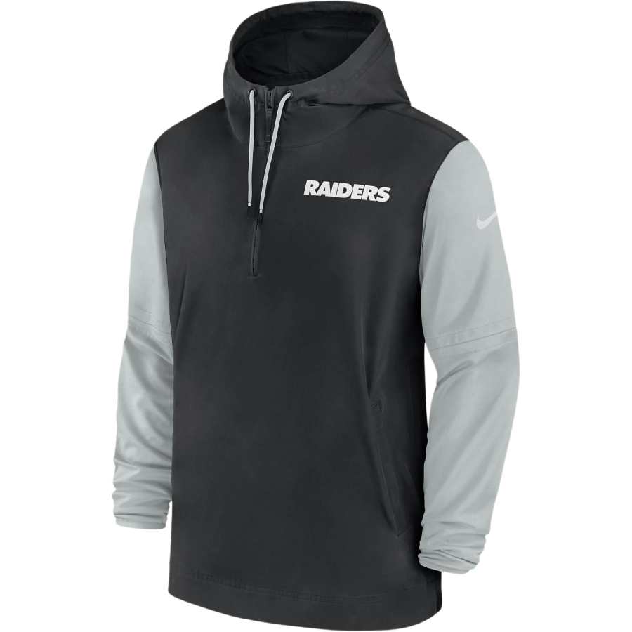 Nike Nike Las Vegas Raiders Sideline Pre-Game Player Men's Nike Nfl 1/2-Zip Hooded Jacket