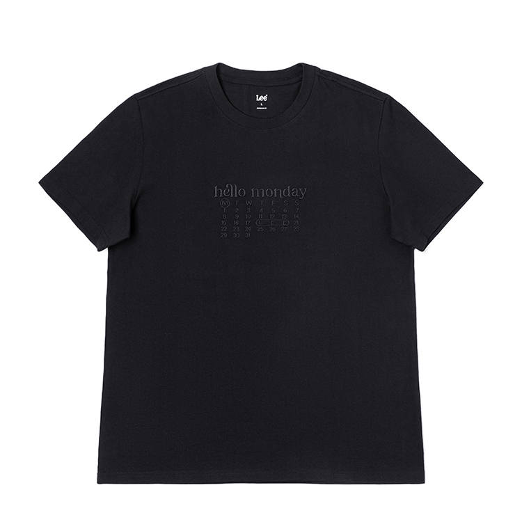Lee Lee T Shirts Men's Black Crew Neck Moderate