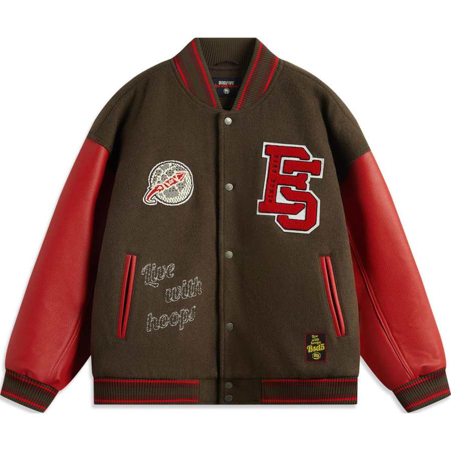 Li-Ning Li Ning Baseball Jacket Men's Slate Umber/Honor Red