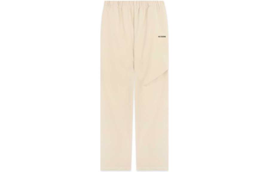 WE11DONE Casual Pants Unisex Beige Moderate Straight Fit Pants