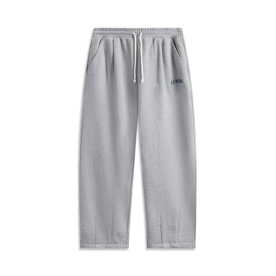 Li-Ning Li Ning Sports Life Collection Loose Fit Fleece Lined Thermal Knitted Sweatpants Men's Heather Gray