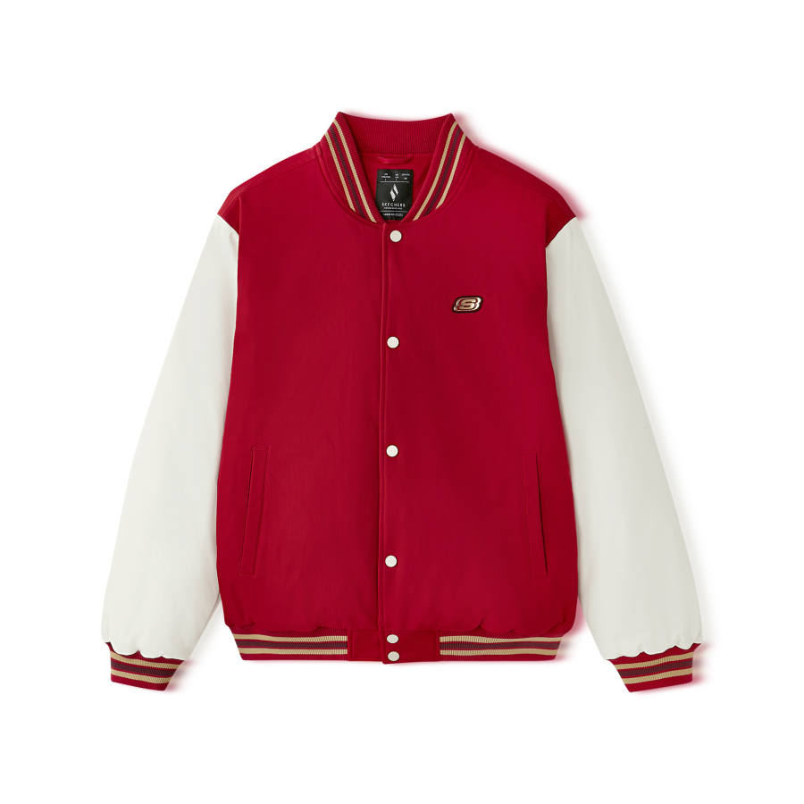 Skechers New Year Collection Sports Lifestyle Collection Baseball Jacket Unisex Berry Red