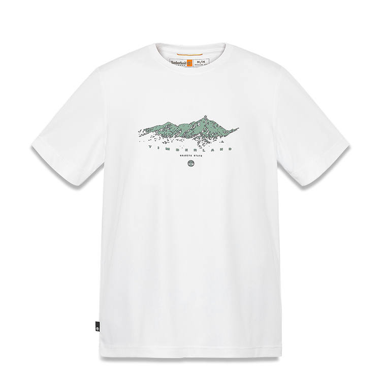 Timberland T Shirts Men's White Crew Neck Moderate Straight Fit