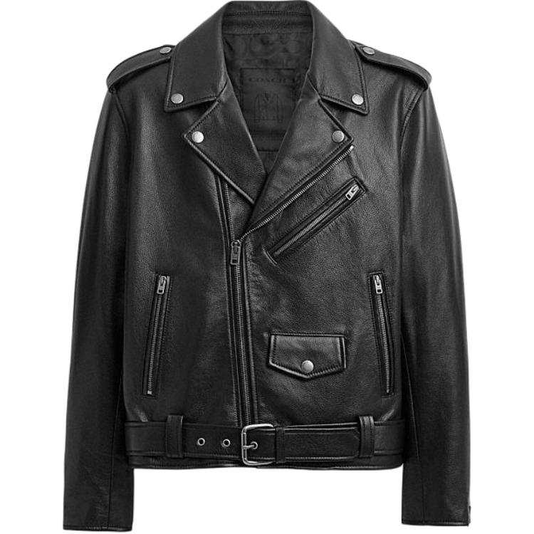 COACH COACH SS24 Leather Jacket Men's Black