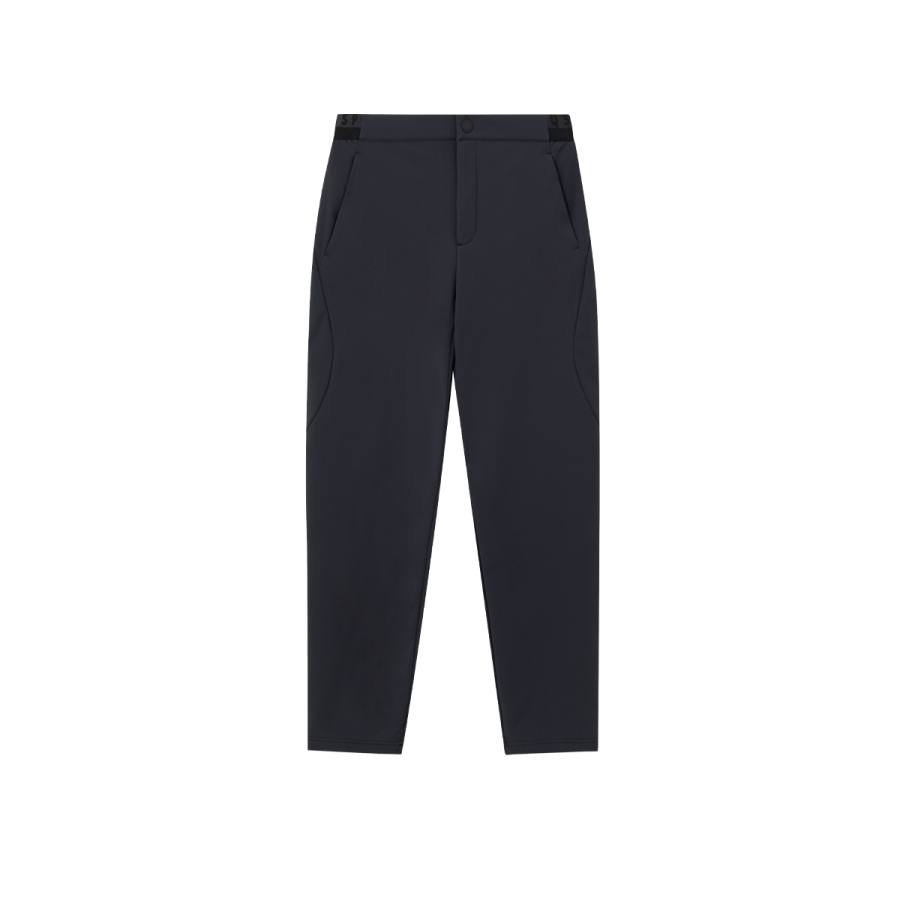 Le Coq Sportif Gold Logo Collection, Solid Color Casual Fleece Lined Straight Fit Woven Mid Rise Knitted Sweatpants