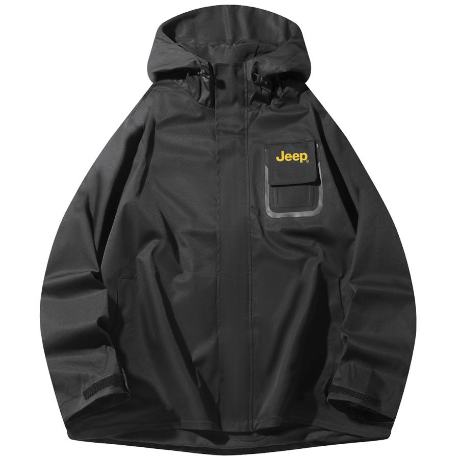 Jeep Trench Coats Unisex Hooded Thickened