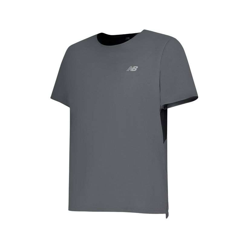 New Balance New Balance T Shirts Men's Gray Crew Neck Moderate