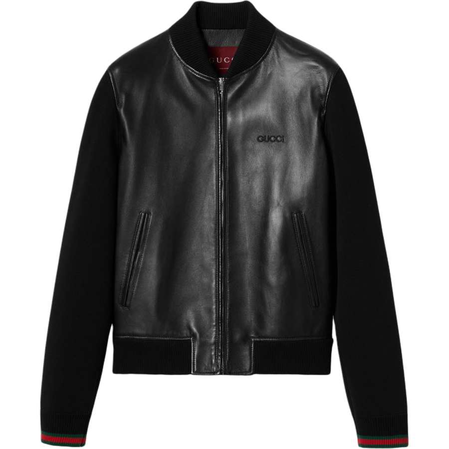 GUCCI GUCCI Leather Jacket Men's Black
