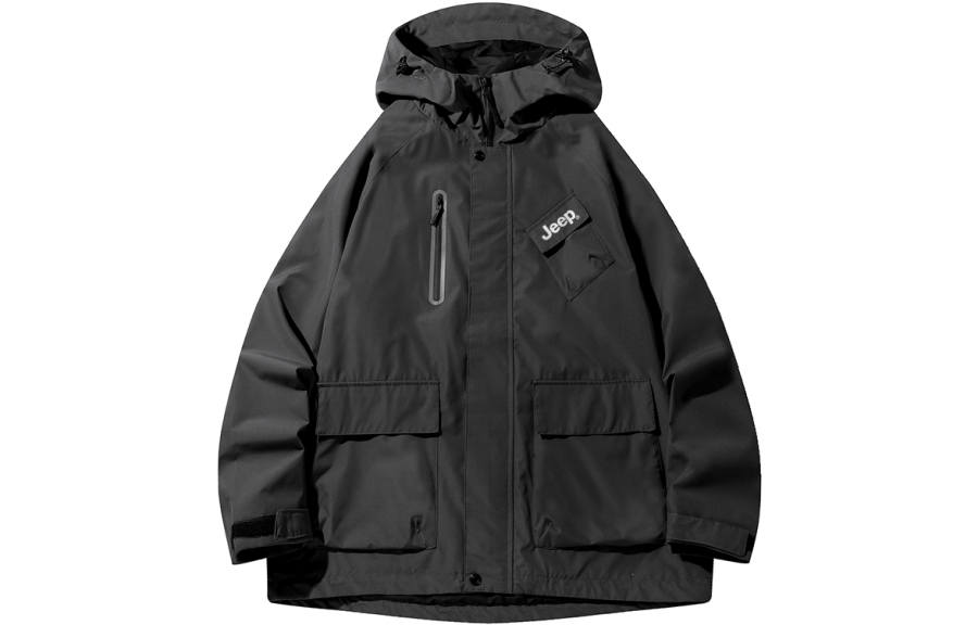 Jeep Trench Coats Unisex Hooded Moderate