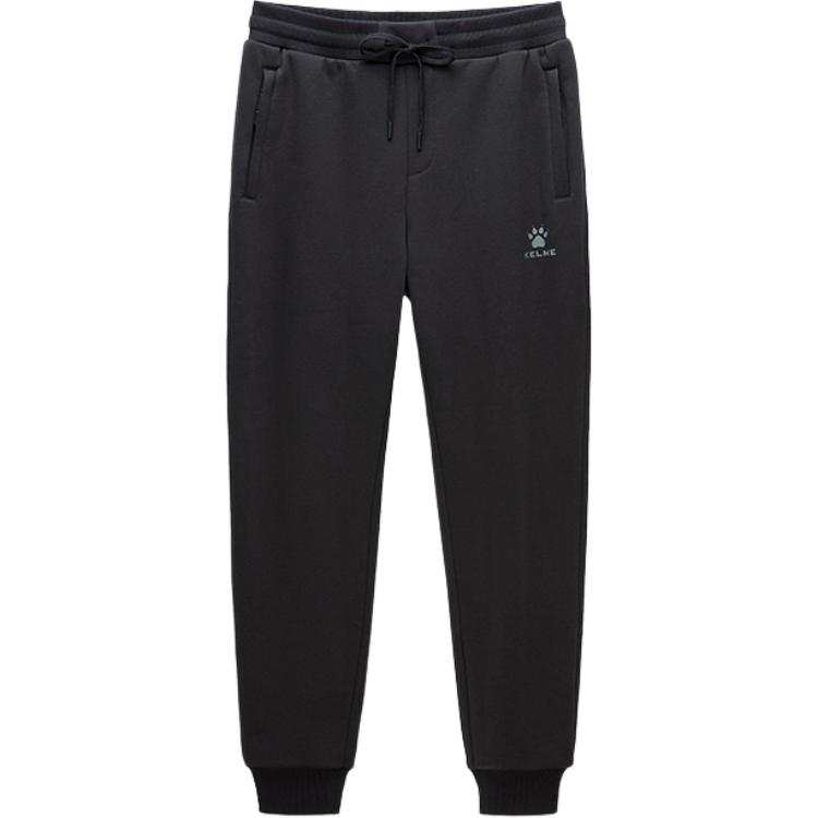 KELME Solid Color Fleece Lined Elastic Cuff Casual Knitted Sweatpants Men's