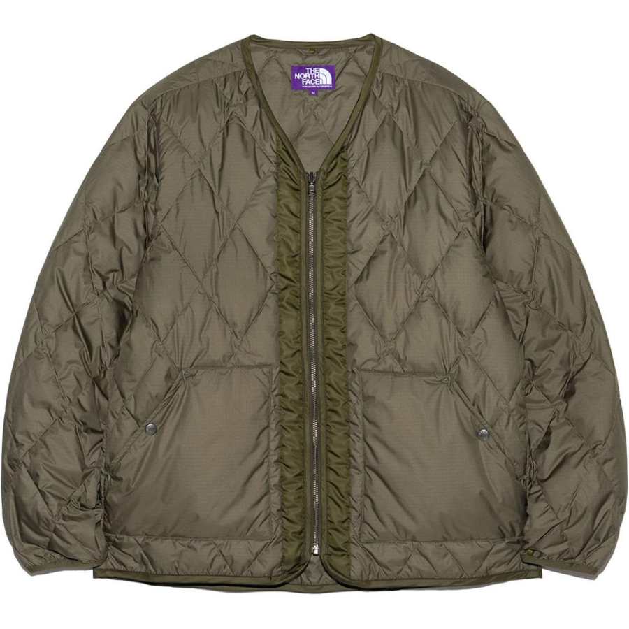 THE NORTH FACE PURPLE LABEL PLAS Field Down Cardigan Down Jackets & Coats Unisex Olive Umber