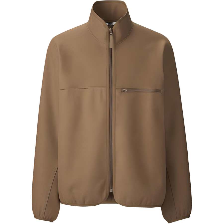 UNIQLO Jackets Unisex Camel Stand Collar Moderate Other