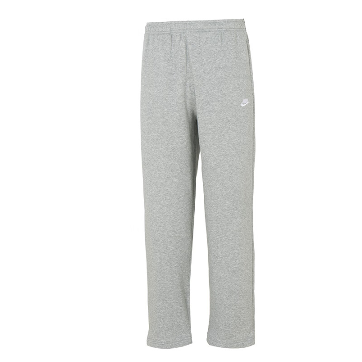 Nike Nike Club Solid Color Training Comfortable And Breathable Fleece Lined Knitted Sweatpants Men's Gray