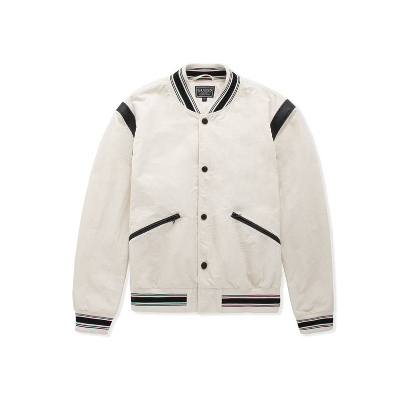 GUESS Jackets Men's G011 White Baseball Collar Moderate Other