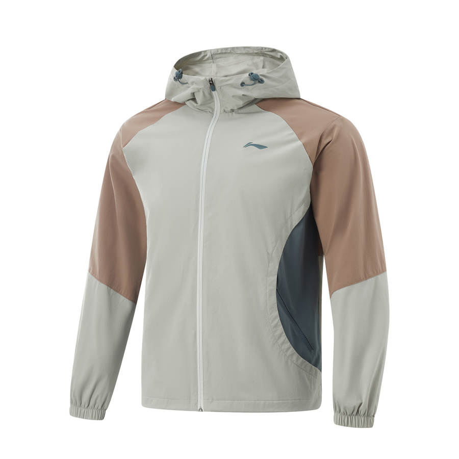 Li-Ning Li Ning Trench Coat Men's Dusty Gray Green/Brown Mud Brown