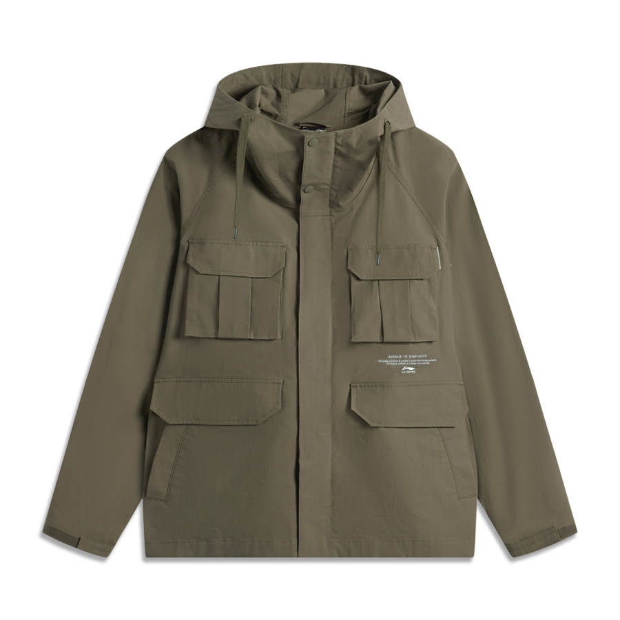 Li-Ning Li Ning Sports Life Collection Trench Coat Men's Army Canvas Green