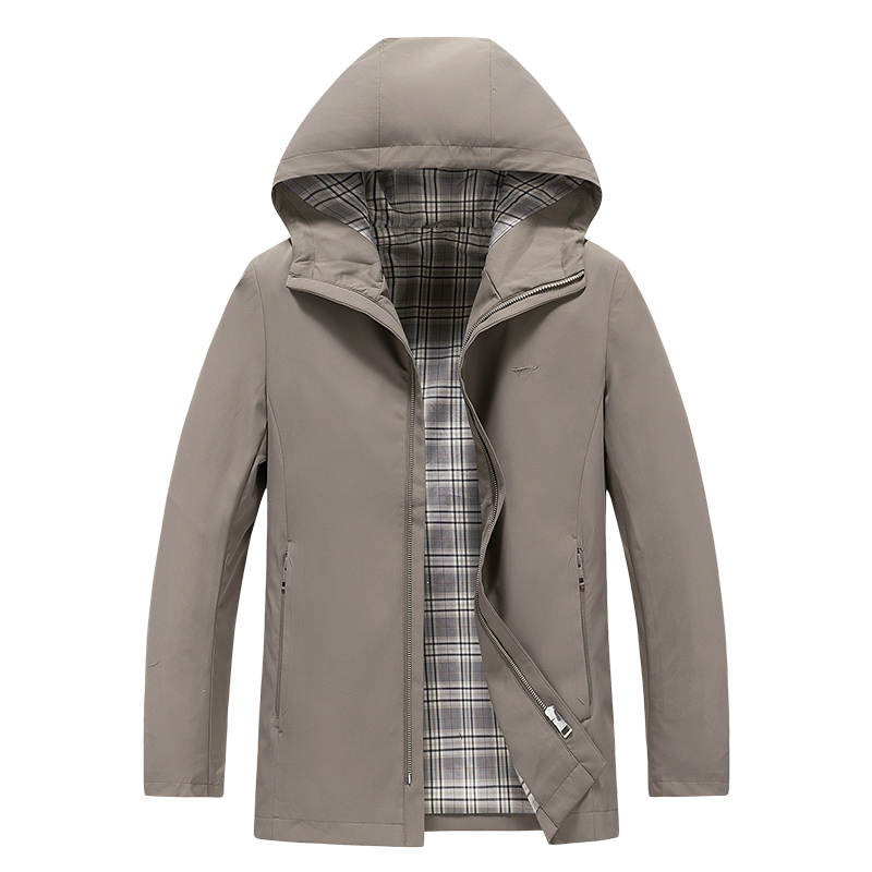 SEPTWOLVES Trench Coats Men's Hooded Moderate Other