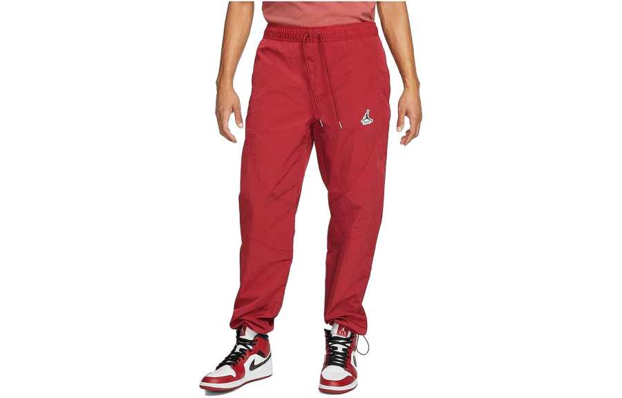 Jordan Jordan Casual Pants Men's Red Moderate Straight Fit Pants