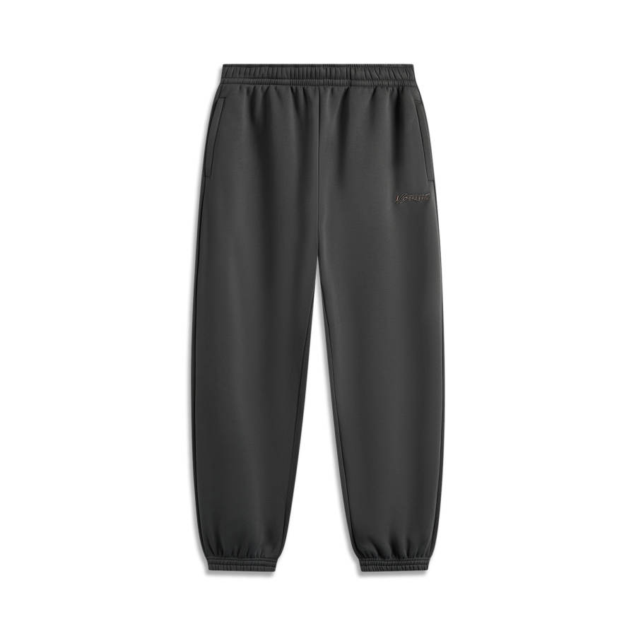 Li-Ning Li Ning Fitness Series Knitted Sweatpants Men's Obsidian Gray Thickened Cuffed Pants