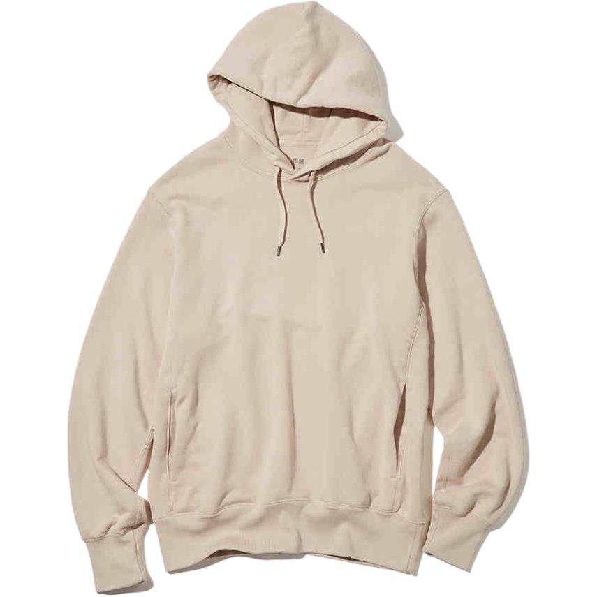 UNIQLO Sweatshirts Unisex Beige Hooded Moderate Regular