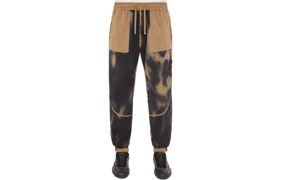 STONE ISLAND Hand Sprayed Casual Pants Men's Bark Color Moderate Cuffed Pants
