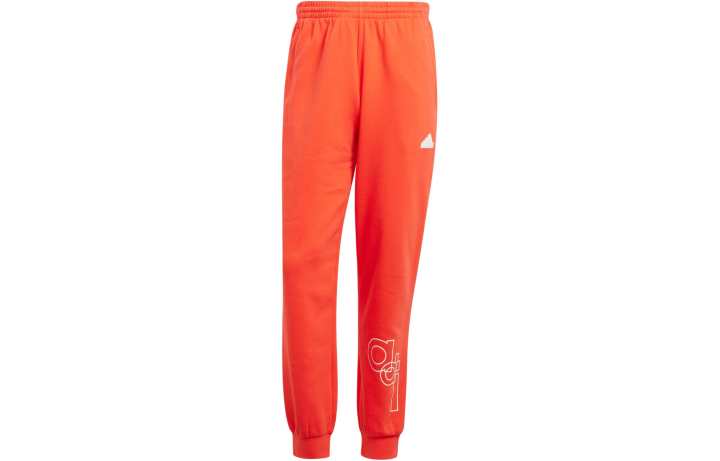Adidas Adidas Graphic Print Fleece Pants Knitted Sweatpants Men's Orange