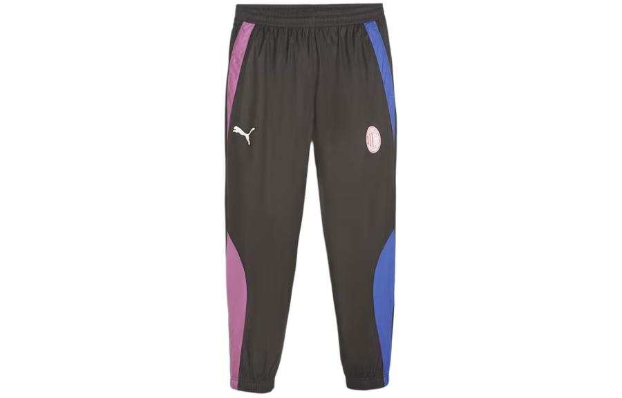 PUMA AC Milan Football Prematch Casual Pants Men's Black Moderate Cuffed Pants
