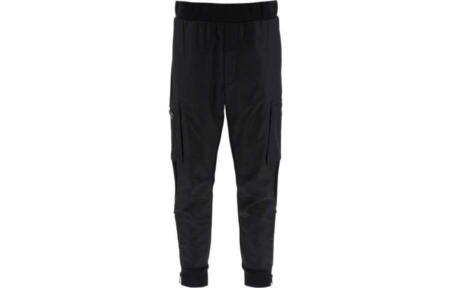 PRADA PRADA Casual Pants Men's Black Moderate Cuffed Pants