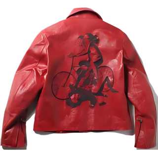 ENFANTS RICHES DEPRIMES SS25 Leather Jacket Men's Red