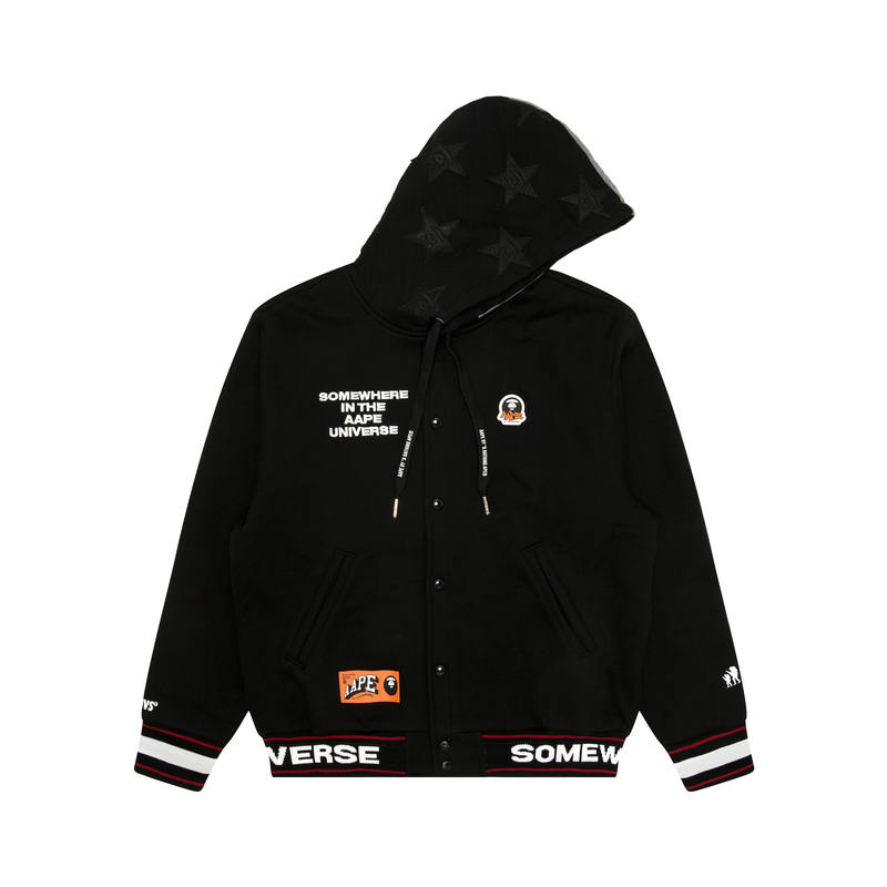 Aape Aape Moonface logo hooded varsity jacket