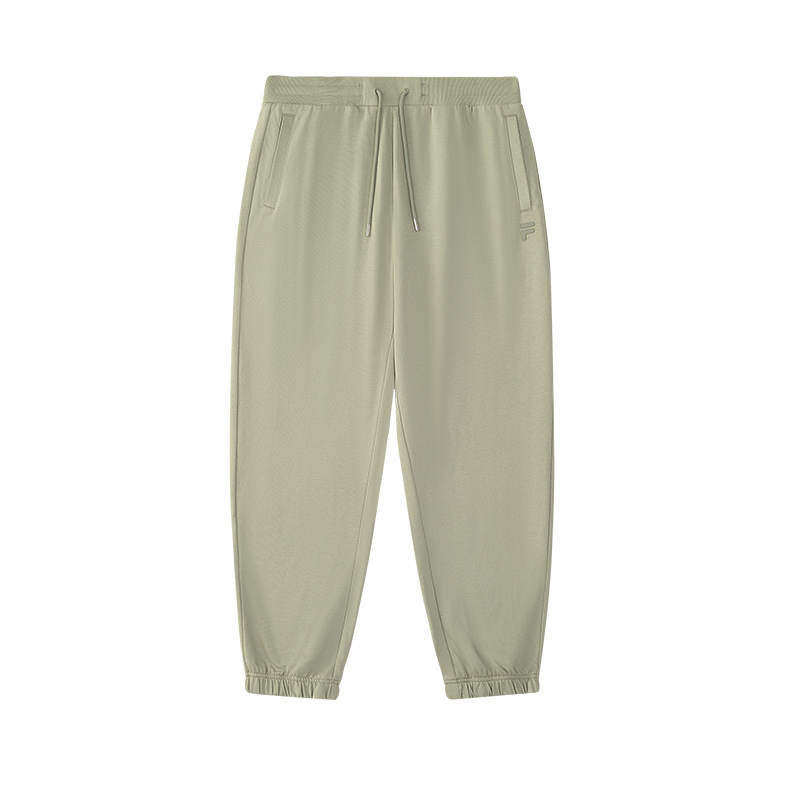 FILA FUSION Knitted Sweatpants Men's Misty Green Gray Moderate Cuffed Pants