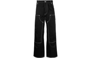 HERON PRESTON Contrast stitching Wide leg Trousers