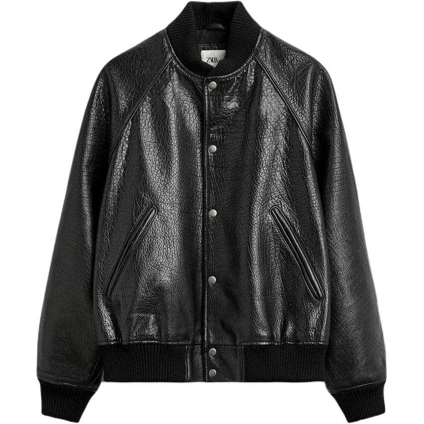 ZARA ZARA Leather Jacket Men's Black
