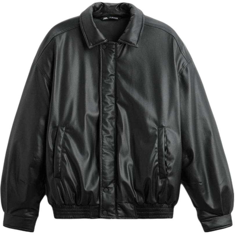 ZARA ZARA Leather Jacket Men's Black