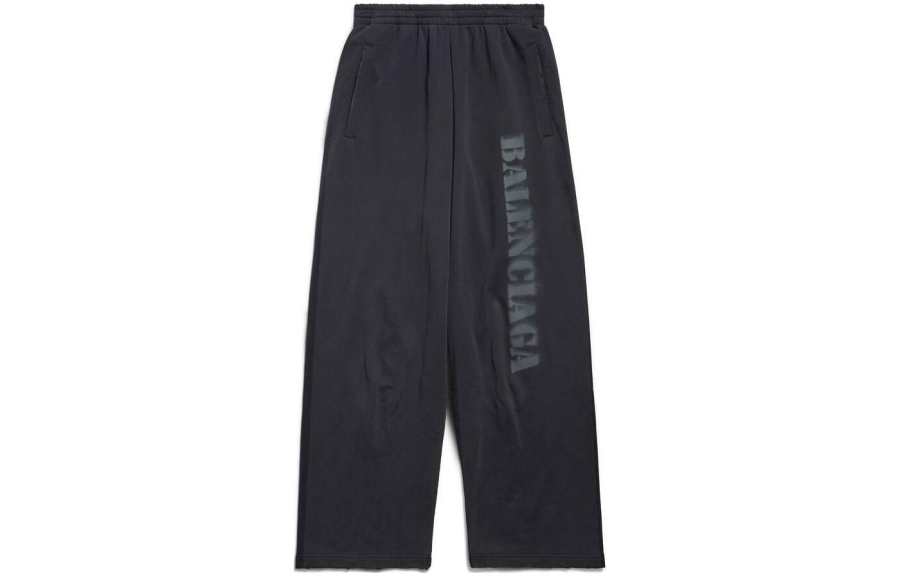 Balenciaga Casual Pants Loose Fit Unisex Black