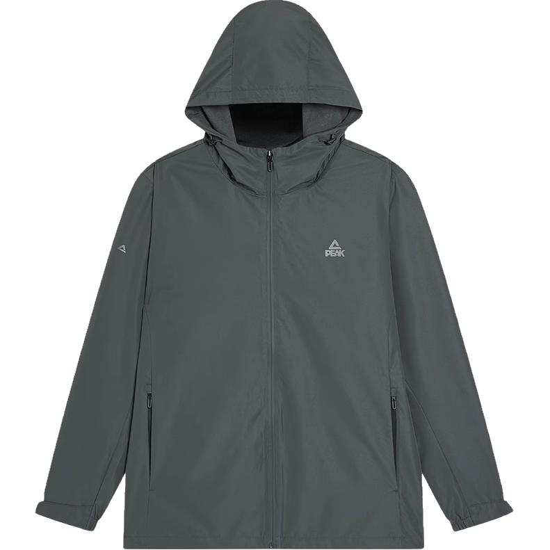 PEAK Style Collection, Solid Color Zippers Hooded Comfortable And Breathable Versatile Fleece Lined Trench Coat Men's