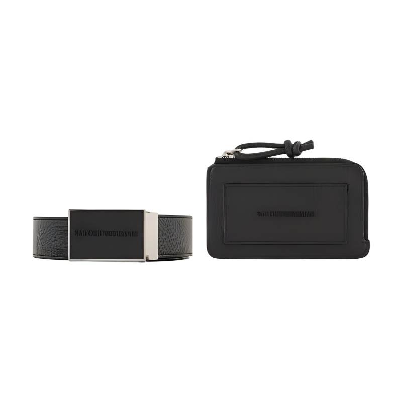 EMPORIO ARMANI Cow Leather Combo Set Women's Black