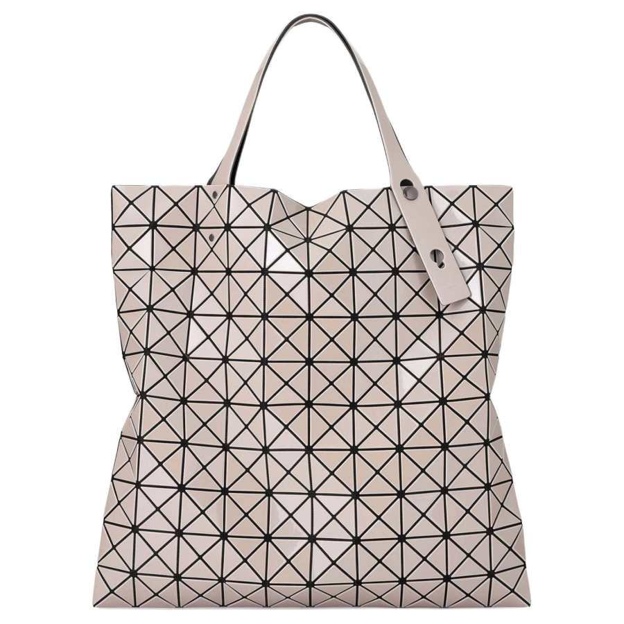 ISSEY MIYAKE Prism PVC Tote Bag, Shopping Bag, Shoulder Bag, Handbag Unisex Milk Tea