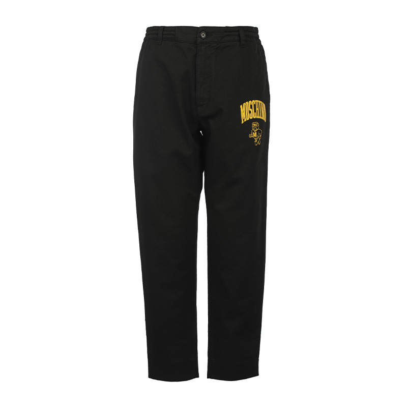 MOSCHINO Casual Pants Men's Black Moderate Straight Fit Pants