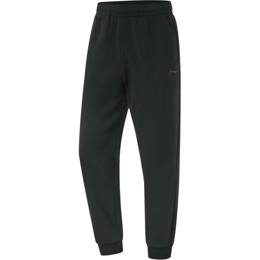 Li-Ning Li Ning Fitness, Minimalist Style Elastic Cuff Mid Rise Thermal Fleece Lined Knitted Sweatpants Men's Black