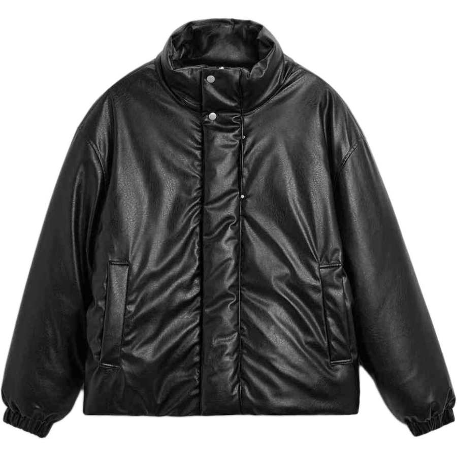 ZARA ZARA Leather Jackets Men's Stand Collar Moderate