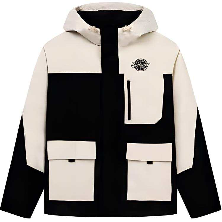 361° Basketball Collection Trench Coat Men's Super Black/Light Beige Gray
