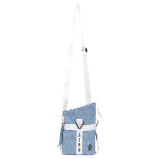 Anta Irving Collection Fabric Crossbody Bag, Shoulder Bag Unisex Denim Light Blue